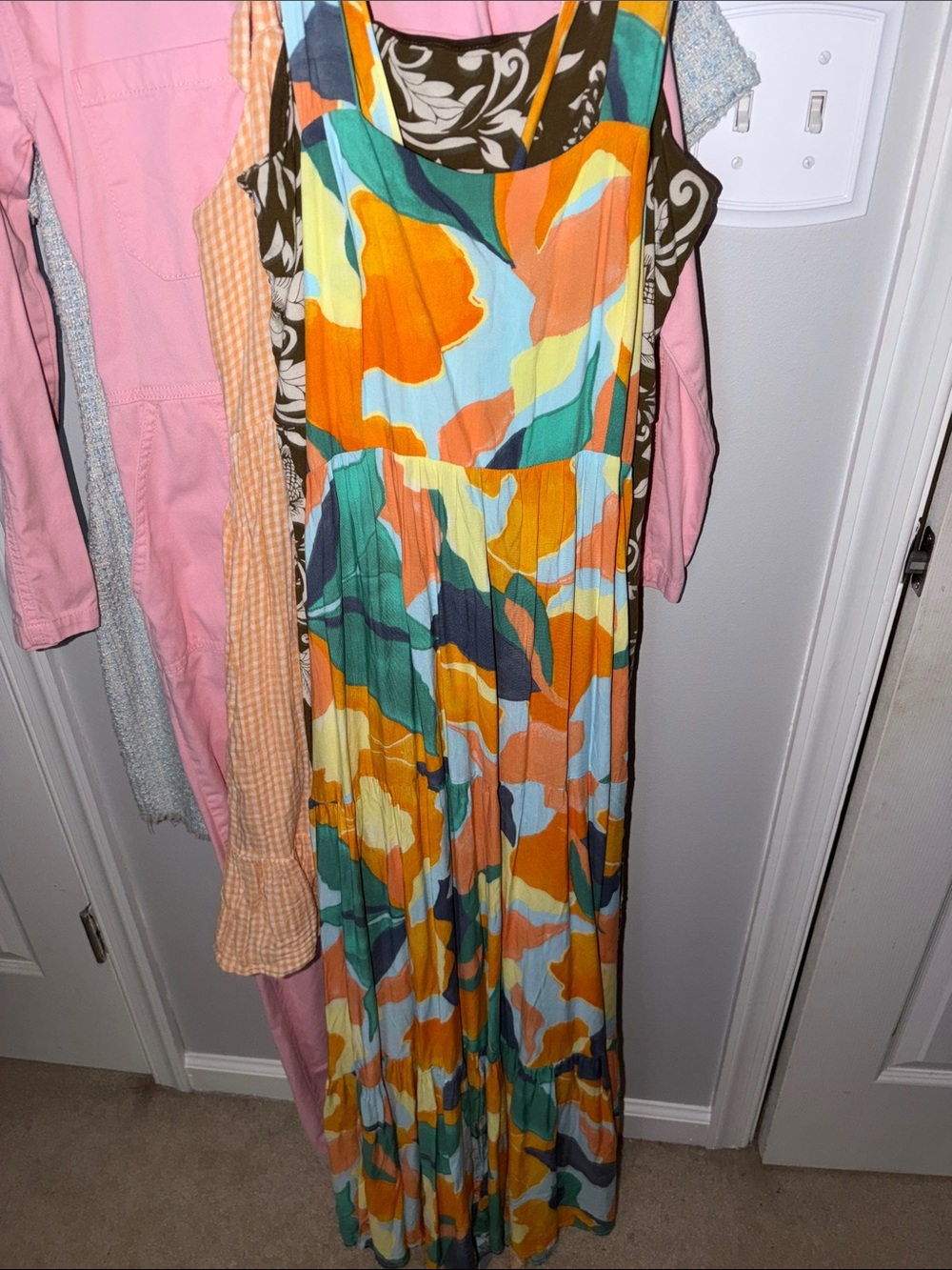 Abstract Floral Maxi Dress in Multicolor